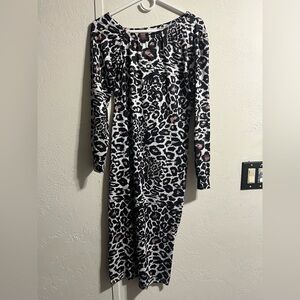 Leopard Print Long Sleeve Dress